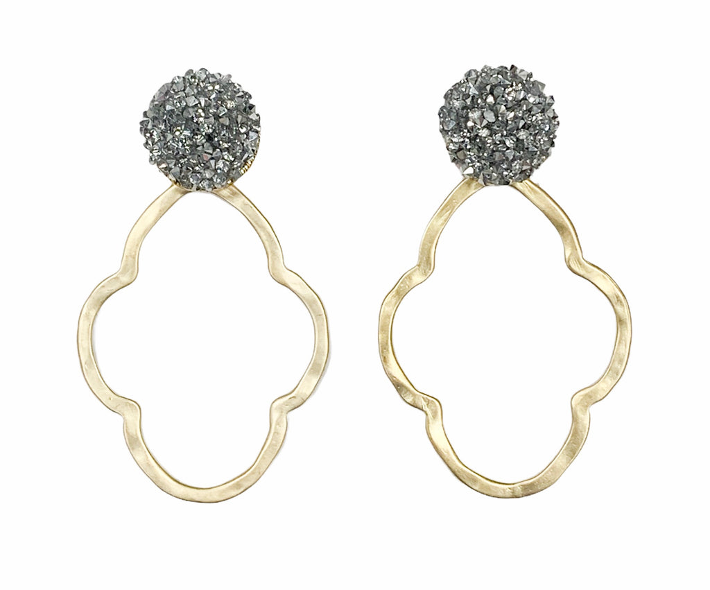 Silver Glitter Earrings