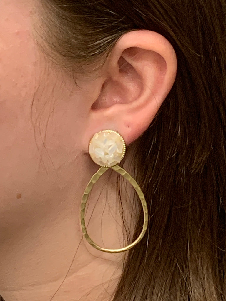 White Crystal Earrings