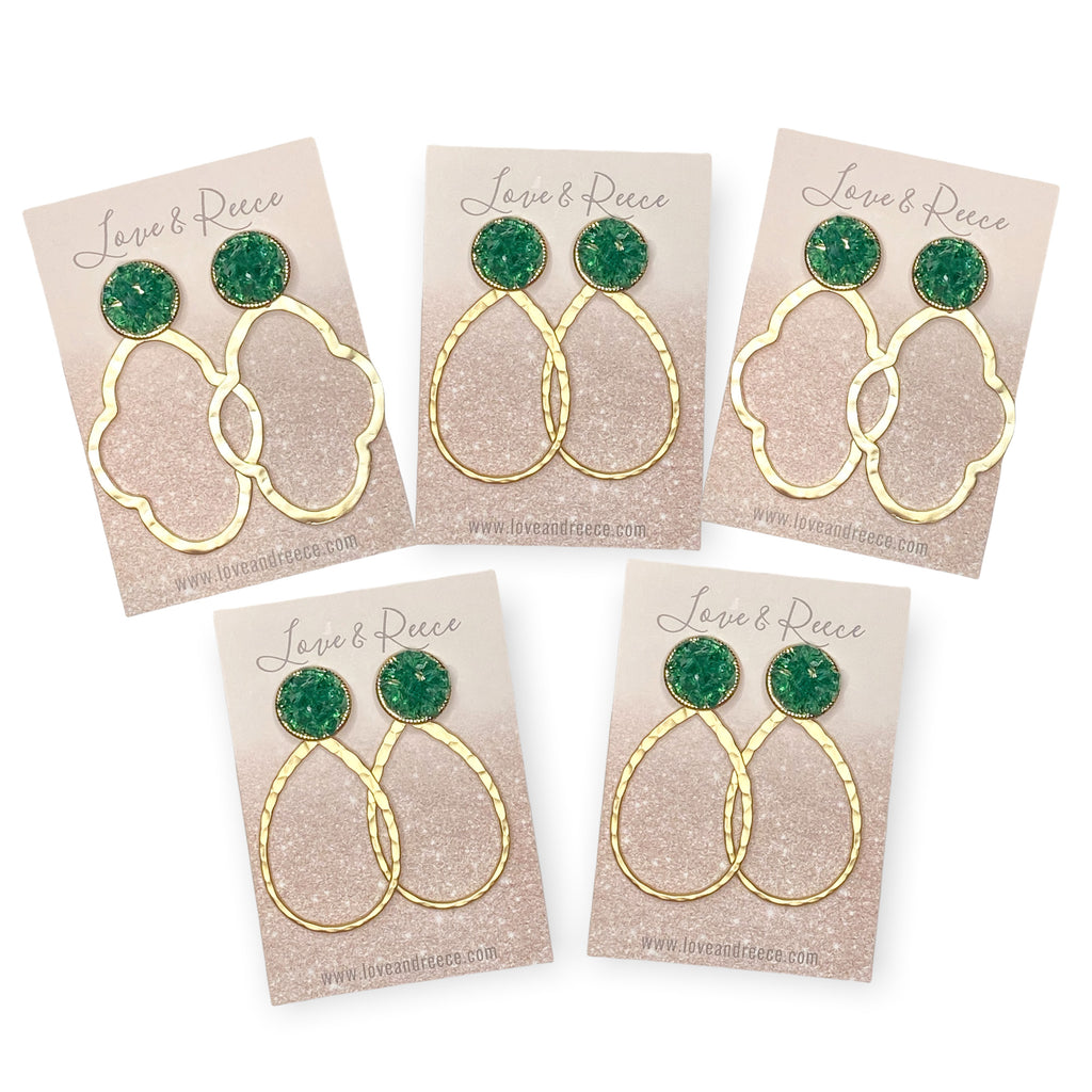 Green Crystal Earrings