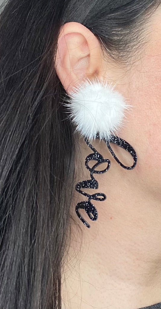 Valentine’s Day Love Script Earrings