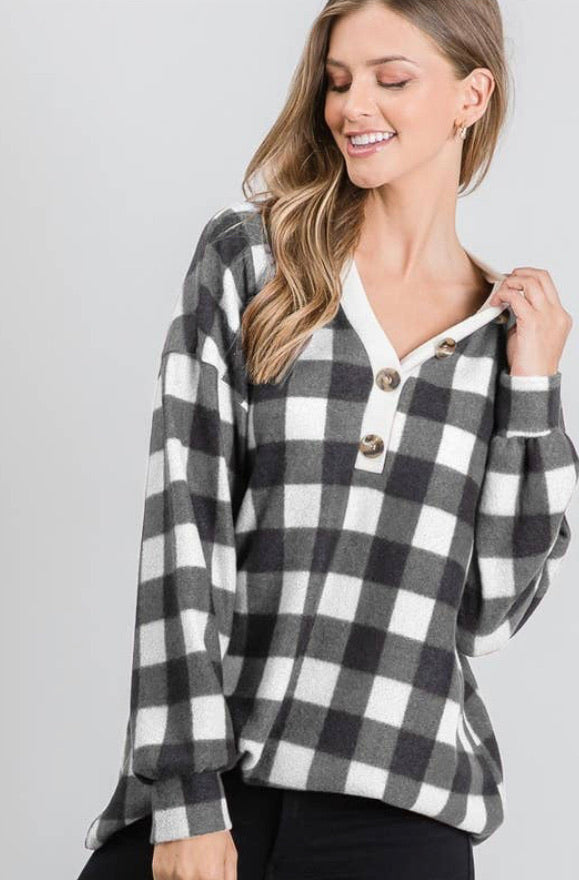 Buffalo Plaid Top (S-L)