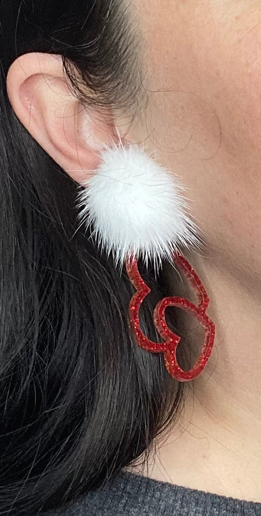 Valentine’s Day Beaded Double Heart Earrings