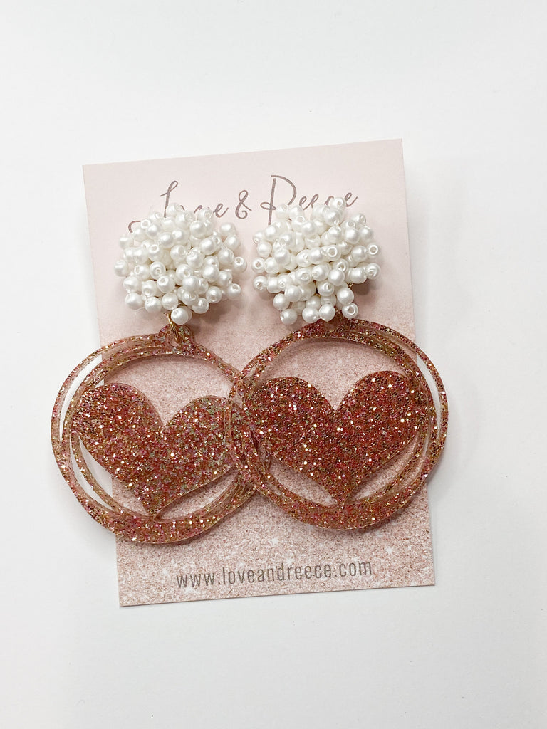 Valentine’s Day Beaded Heart Earrings