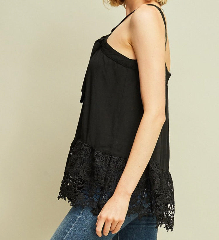 Lacy Black Halter