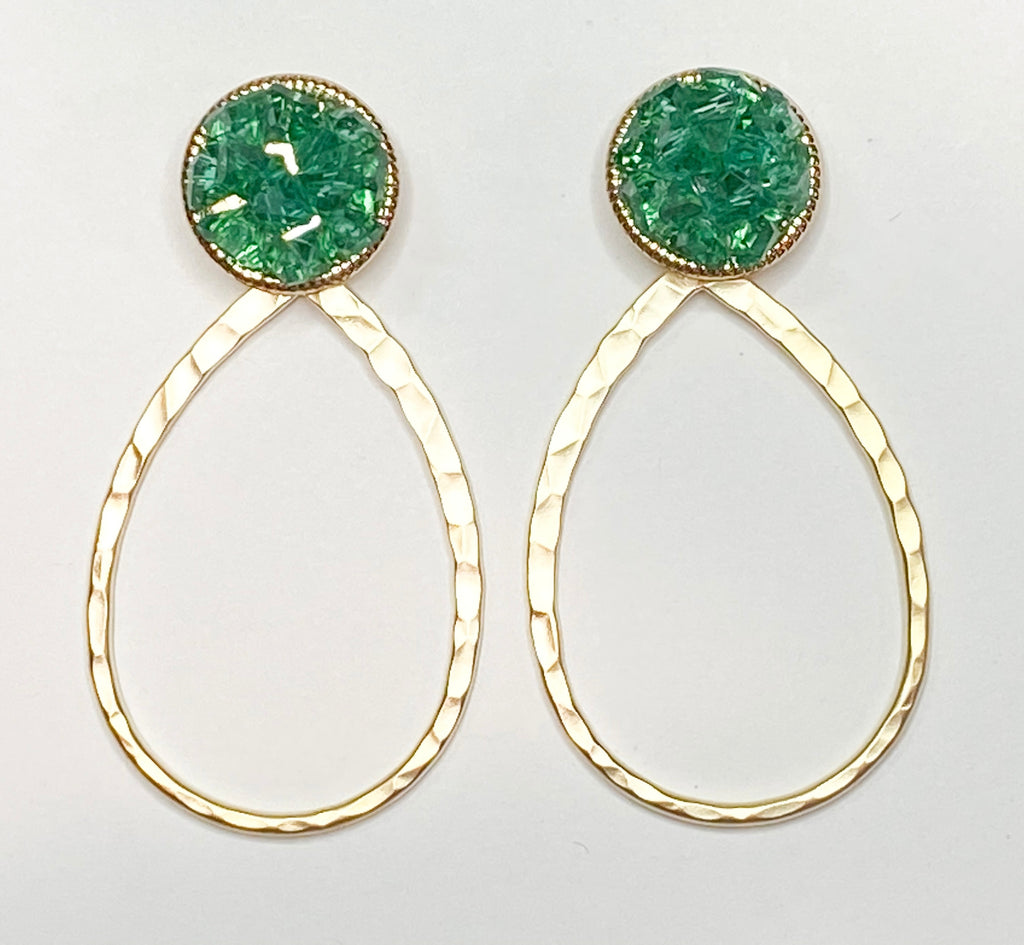Green Crystal Earrings