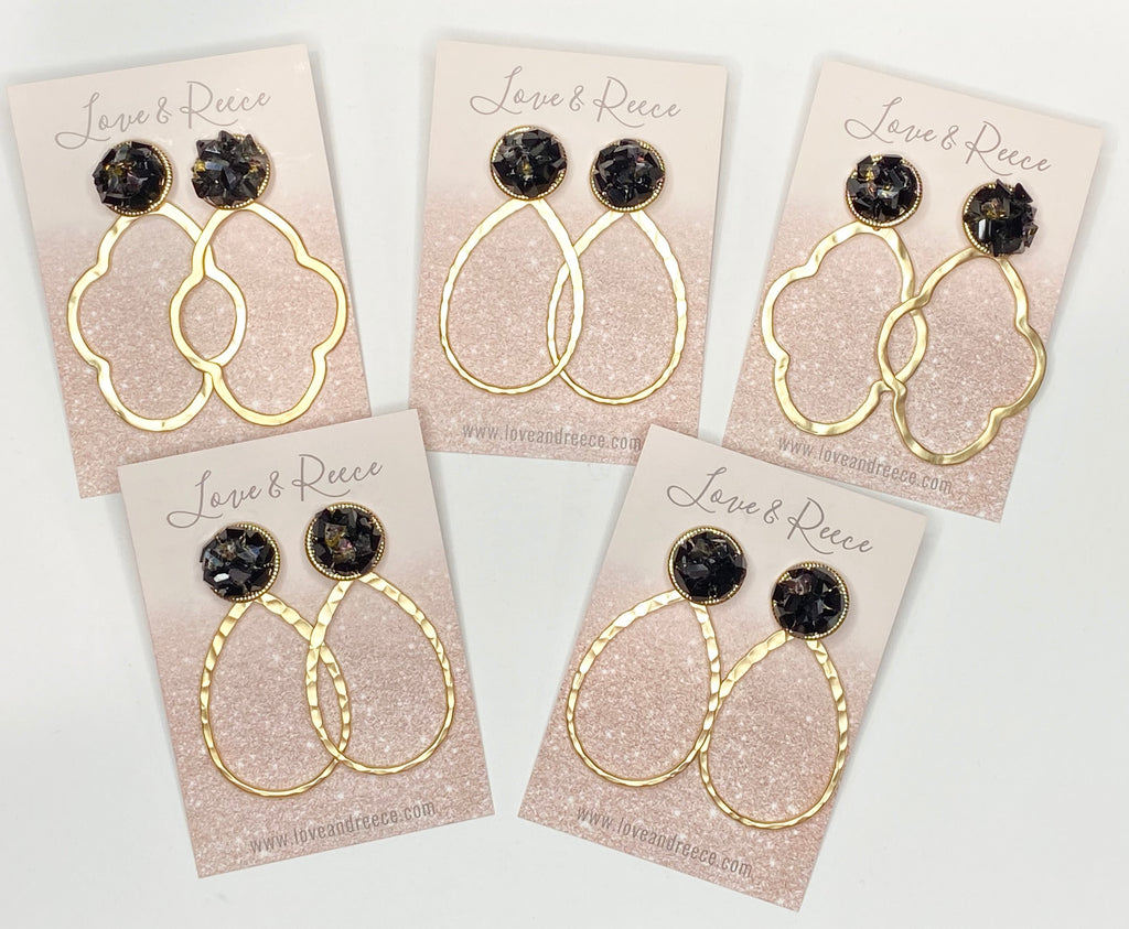 Black Crystal Earrings