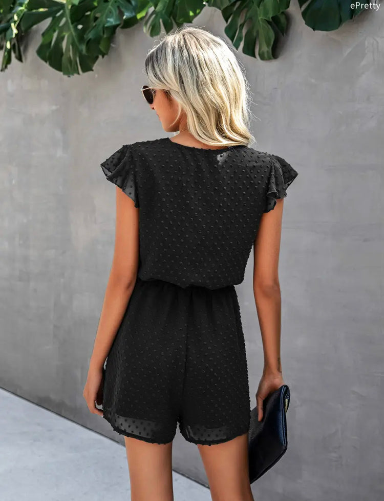 Black Button Romper (S-XL)
