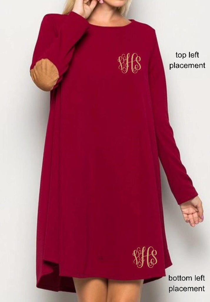 Classy Diva Elbow Patch Dress Chocolate (S-L)