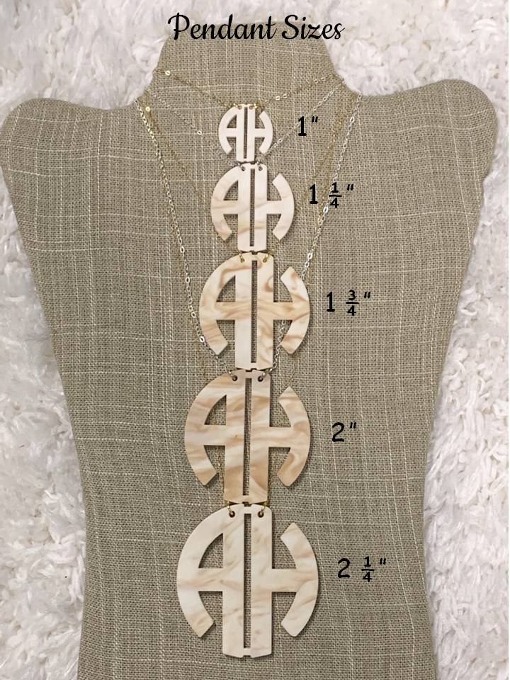 Floating Circle Block Monogram Necklace