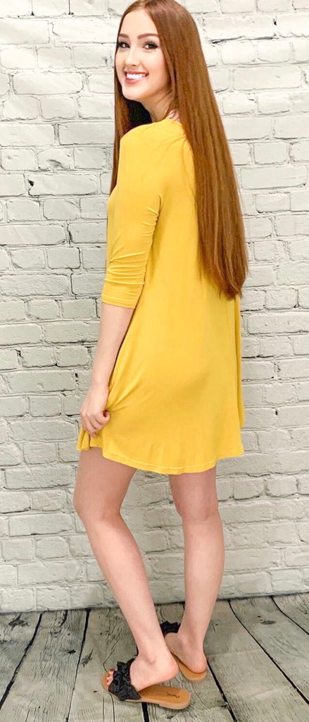 Mustard Mania Piko Dress (S-L)