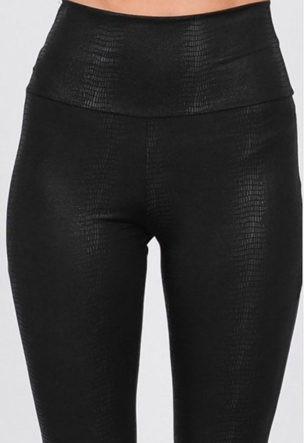 Women's Snake Skin Printed Faux Leather Casual Leggings for Women Stretch  Thin Fitness Leggins Femme High Waist Pu Black Pants - AliExpress