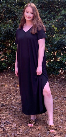 Classy Diva Elbow Patch Dress Black (S-L)