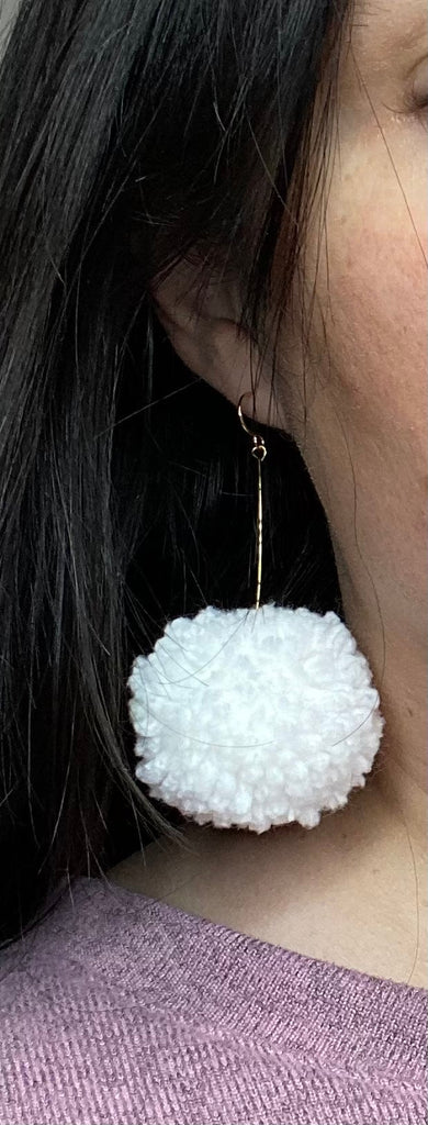 Brown Collection Pom Pom Earrings