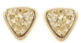 Gold Triangle Druzy Stud Earrings