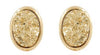 Gold Oval Druzy Stud Earrings