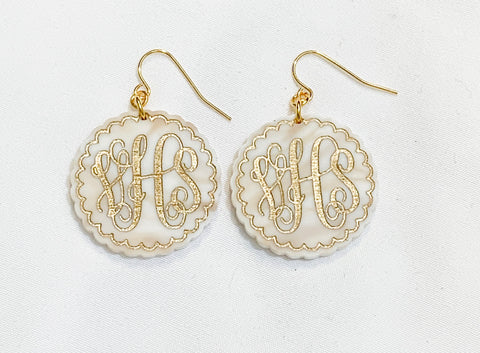 Circle Personalized Earrings (91 color choices)