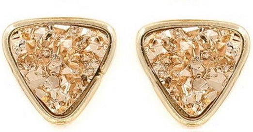 Copper Triangle Druzy Stud Earrings