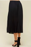 Black Pleated Midi Skirt (S-L)