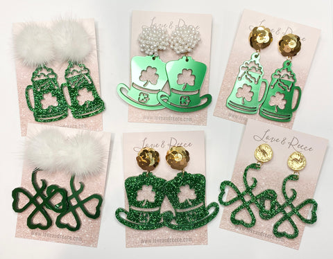 Emerald Glitter Earrings