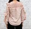 BLUSH TEXTURED WOVEN BLOUSE