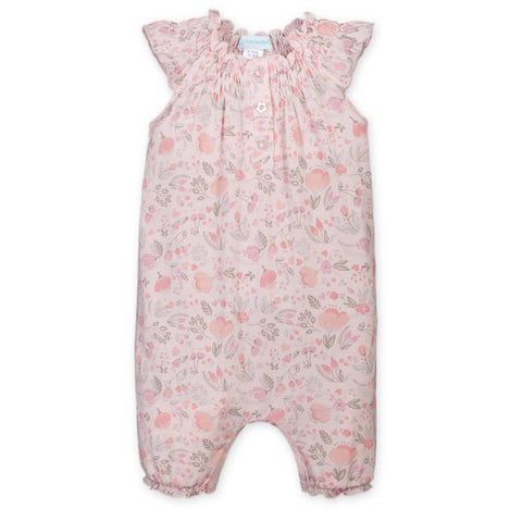 Emma Floral knotted button newborn gown and headband (Gigi & Max)
