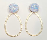 White Glitter Earrings