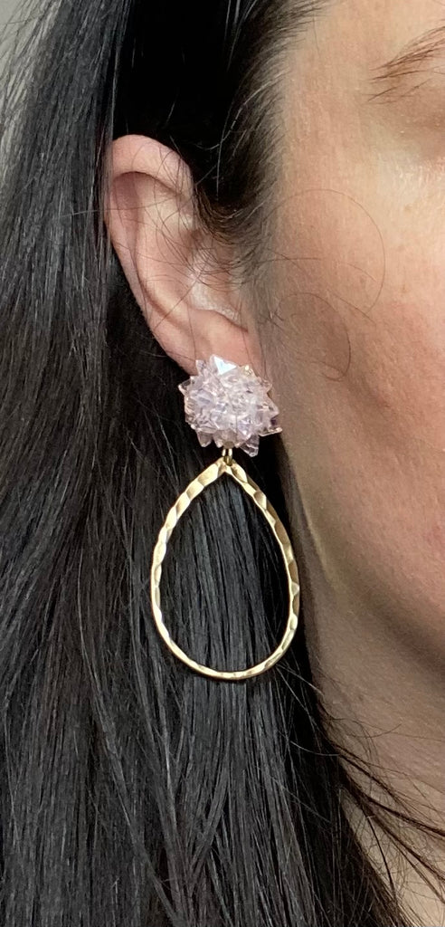 Black Crystal Burst Earrings