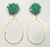 Green Crystal Burst Earrings