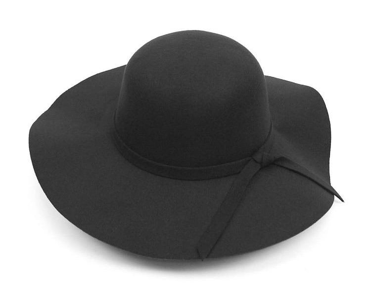 Women's Polyester Felt Floppy Wide Brim Bowknot Hat