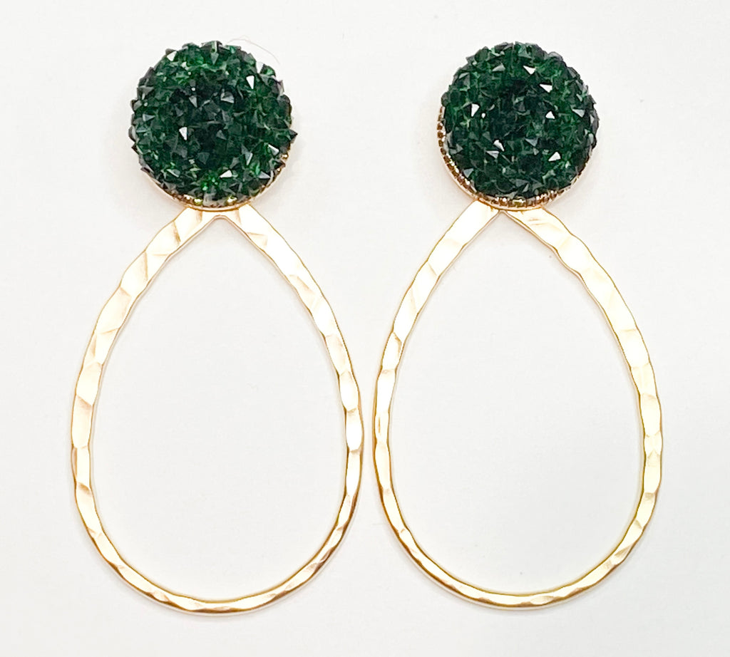 Emerald Glitter Earrings