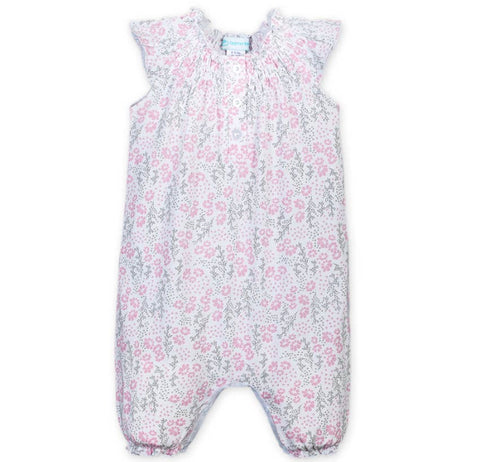 Emma Floral knotted button newborn gown and headband (Gigi & Max)