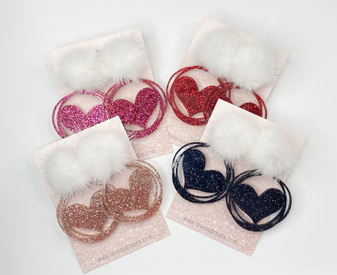 Valentine’s Day Beaded Double Heart Earrings